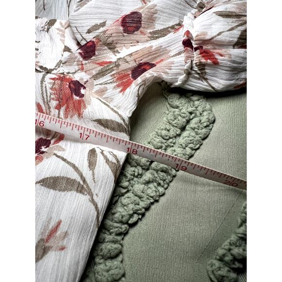 Lucky Brand floral ruffle boho chic blouse womens XS cottagecore flowy prairie - Picture 10 of 10